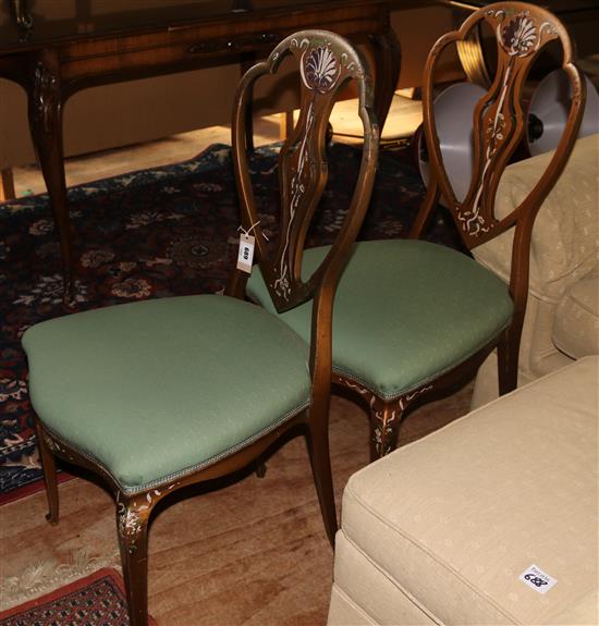 Pair French painted chairs